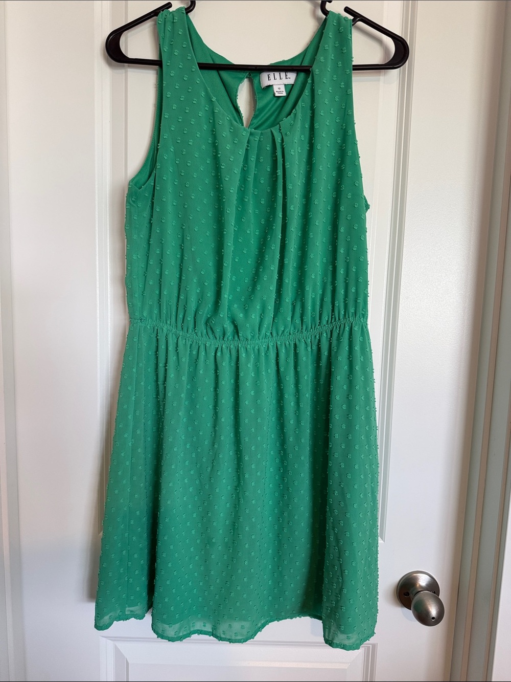 Elle Green Sleeveless Textured Dress